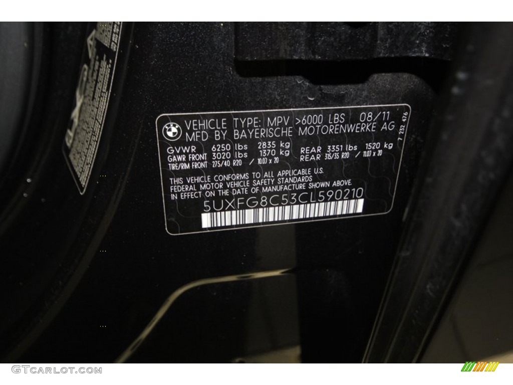 2012 X6 xDrive50i - Black Sapphire Metallic / Black photo #10