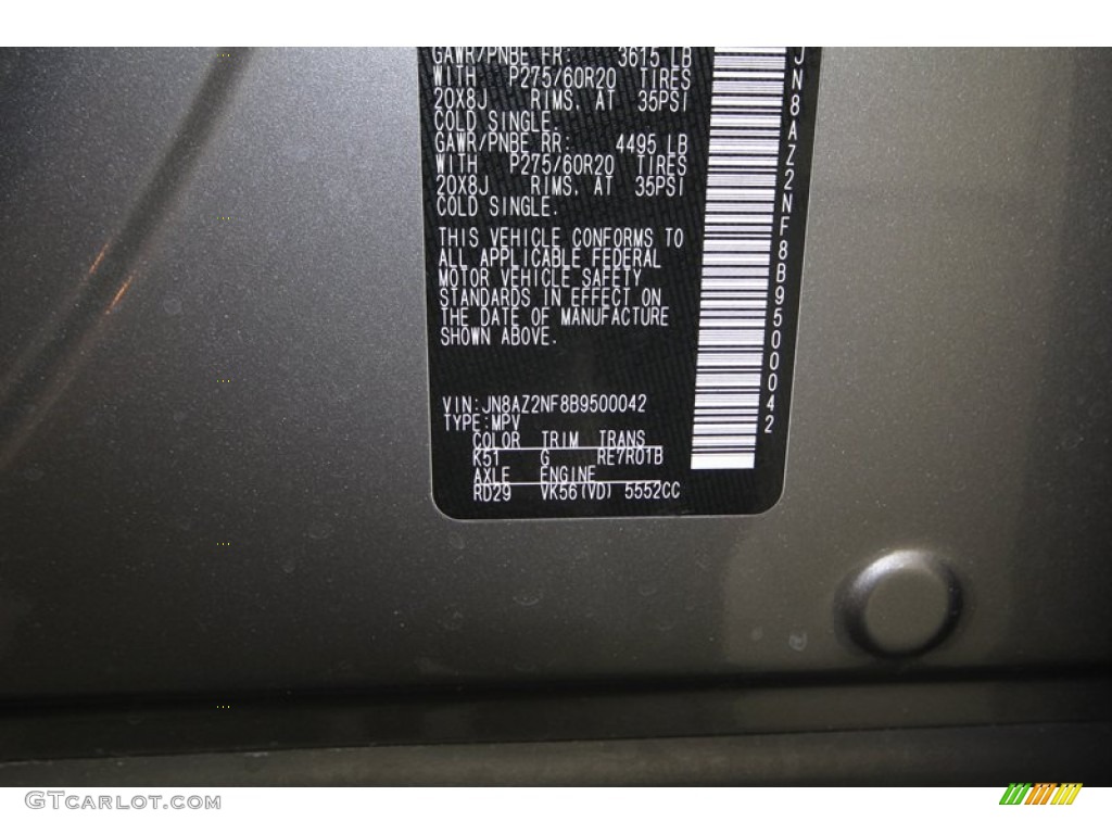 2011 QX 56 - Platinum Graphite / Graphite photo #10