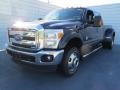 2013 Blue Jeans Metallic Ford F350 Super Duty Lariat Crew Cab 4x4 Dually  photo #6