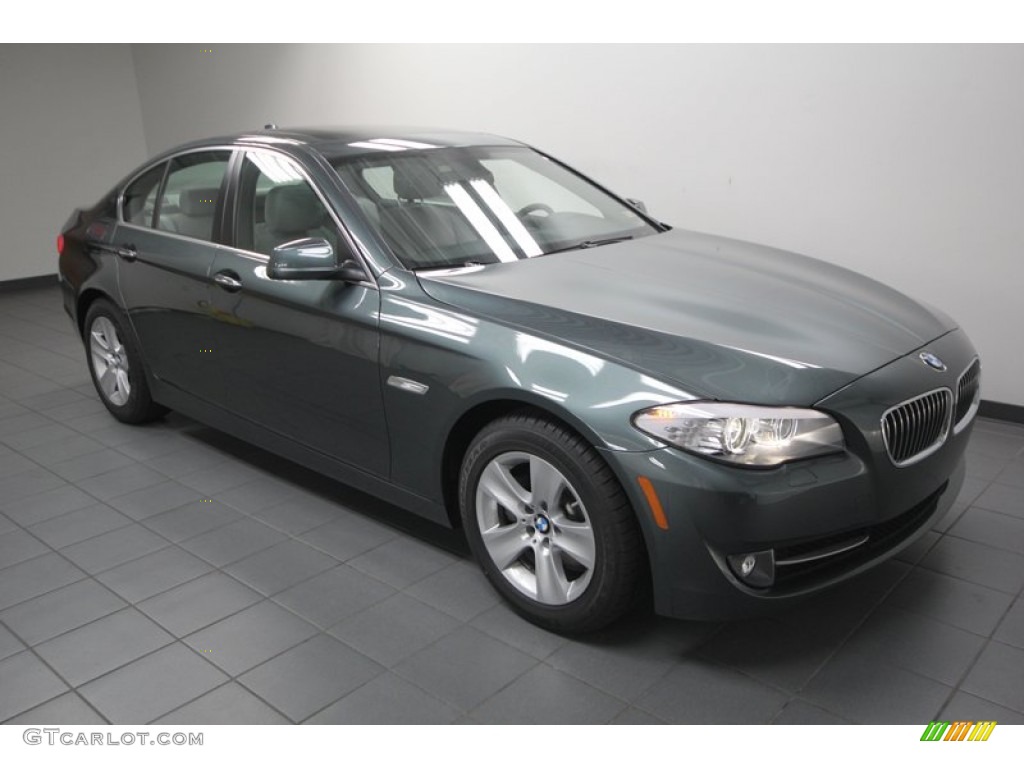 2013 5 Series 528i Sedan - Tasman Green Metallic / Everest Gray photo #6