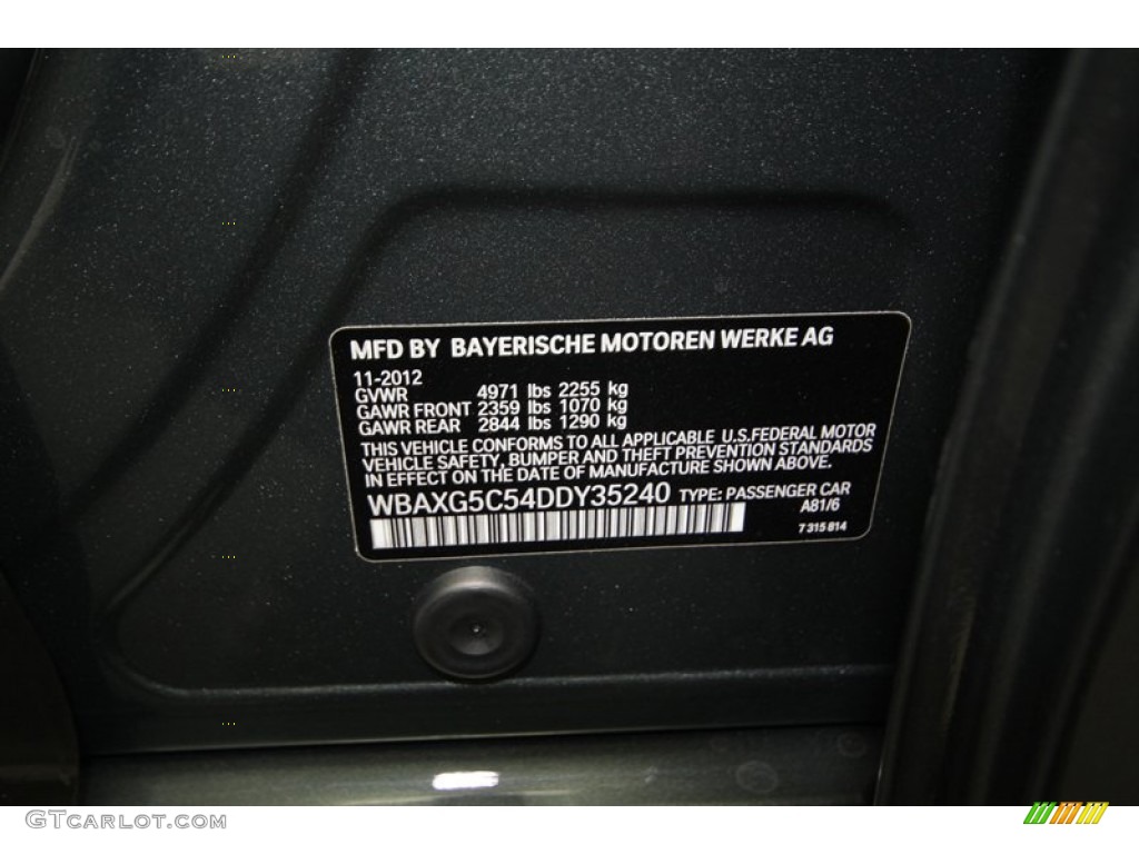 2013 5 Series Color Code A81 for Tasman Green Metallic Photo #74972200