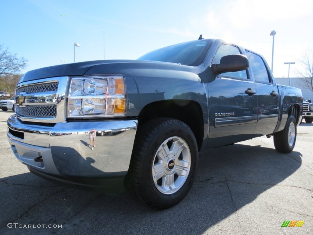 2013 Silverado 1500 LT Crew Cab - Blue Granite Metallic / Light Titanium/Dark Titanium photo #3