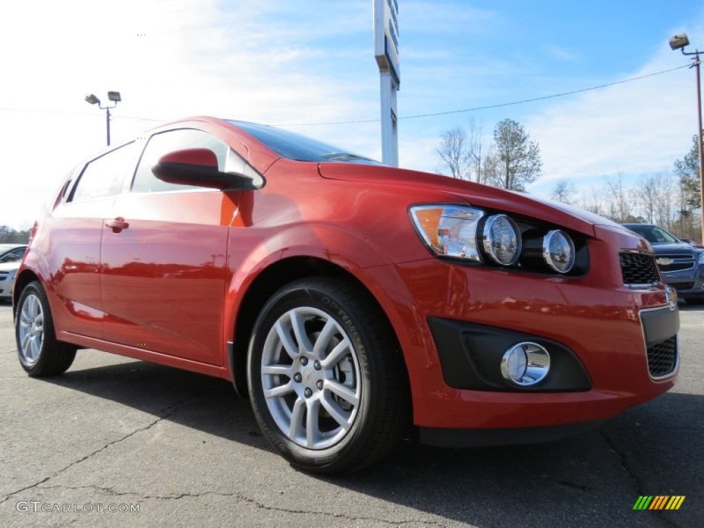 2013 Sonic LT Hatch - Inferno Orange Metallic / Dark Pewter/Dark Titanium photo #1