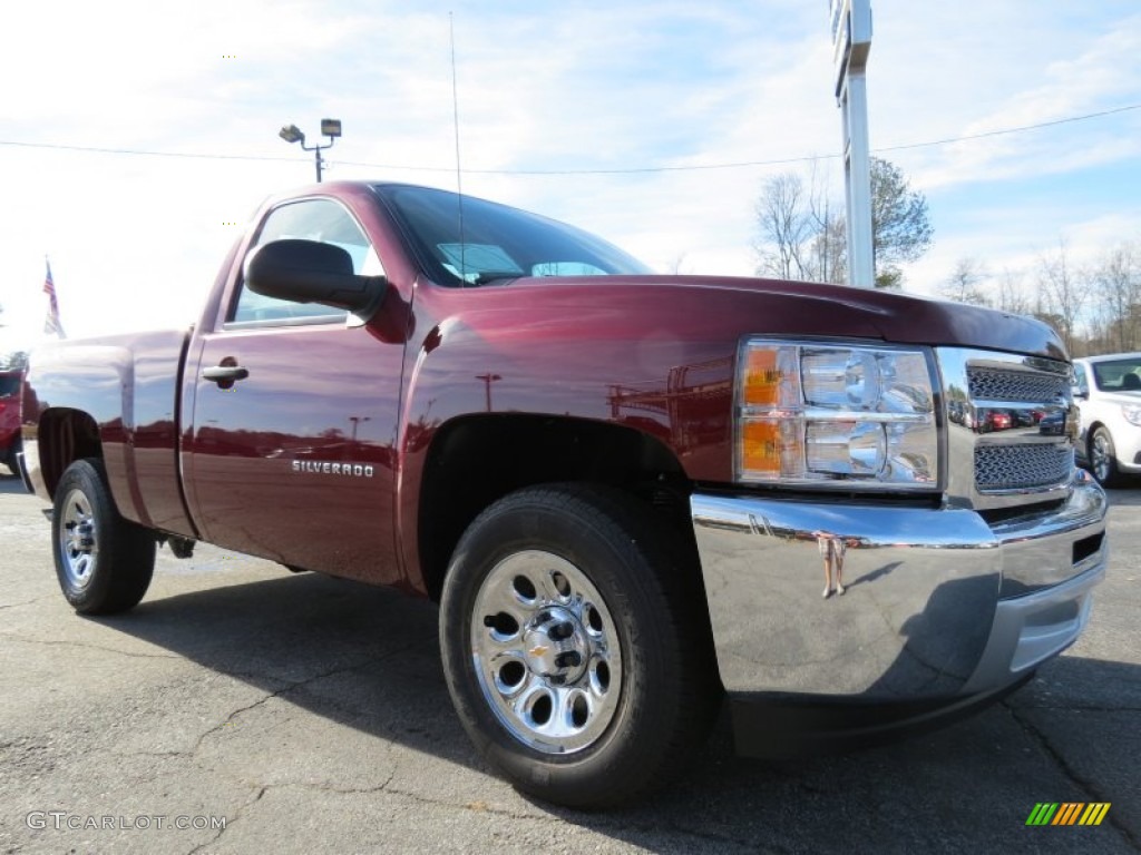 2013 Silverado 1500 LS Regular Cab - Deep Ruby Metallic / Dark Titanium photo #1