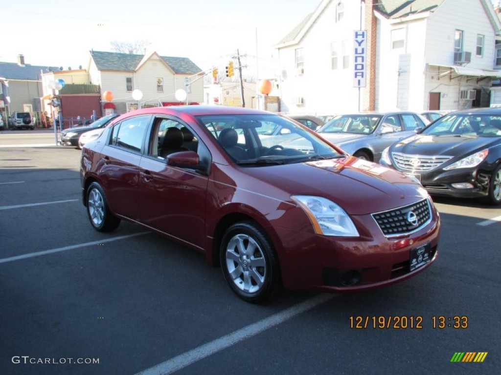 2007 Sentra 2.0 SL - Sonoma Sunset Red / Charcoal/Steel photo #2