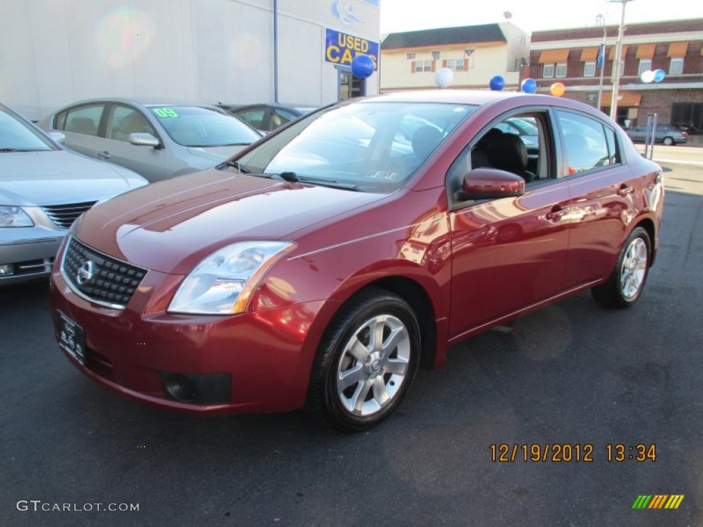 2007 Sentra 2.0 SL - Sonoma Sunset Red / Charcoal/Steel photo #3