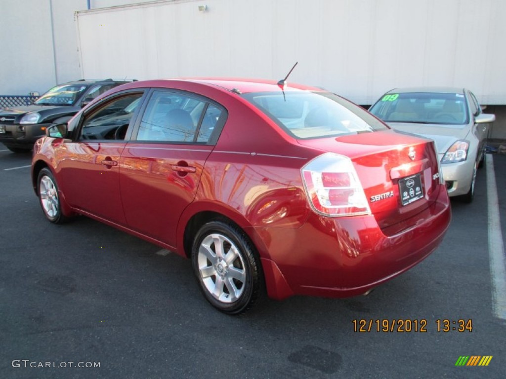 2007 Sentra 2.0 SL - Sonoma Sunset Red / Charcoal/Steel photo #6