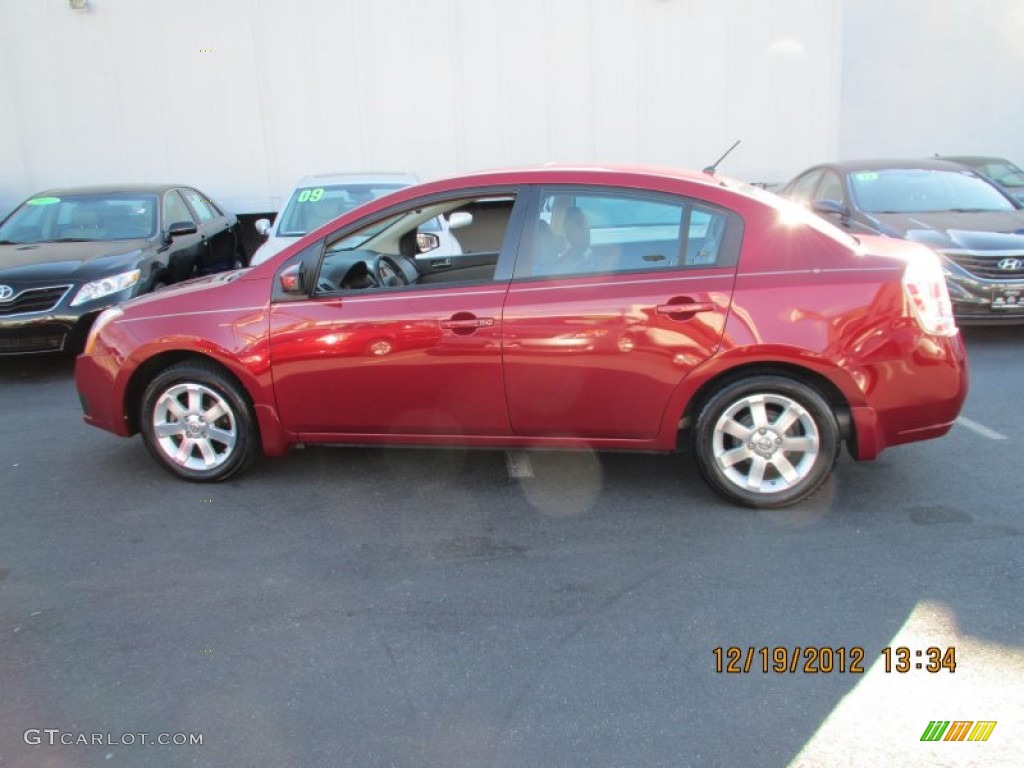 2007 Sentra 2.0 SL - Sonoma Sunset Red / Charcoal/Steel photo #7