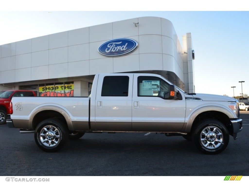 White Platinum Tri-Coat 2013 Ford F250 Super Duty Lariat Crew Cab 4x4 Exterior Photo #74977735