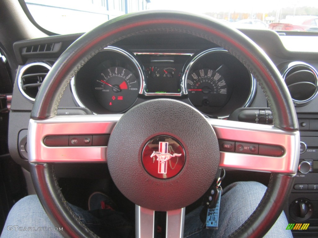 2008 Ford Mustang GT Premium Coupe Dark Charcoal Steering Wheel Photo #74977800
