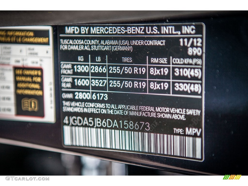 2013 ML Color Code 890 for Lunar Blue Metallic Photo #74982337