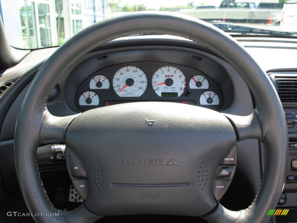 2003 Ford Mustang Cobra Convertible Dark Charcoal/Medium Graphite Steering Wheel Photo #74983273