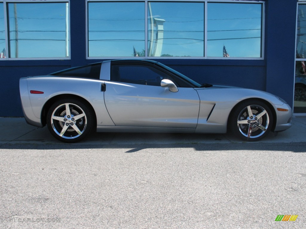 2008 Corvette Coupe - Machine Silver Metallic / Red photo #6