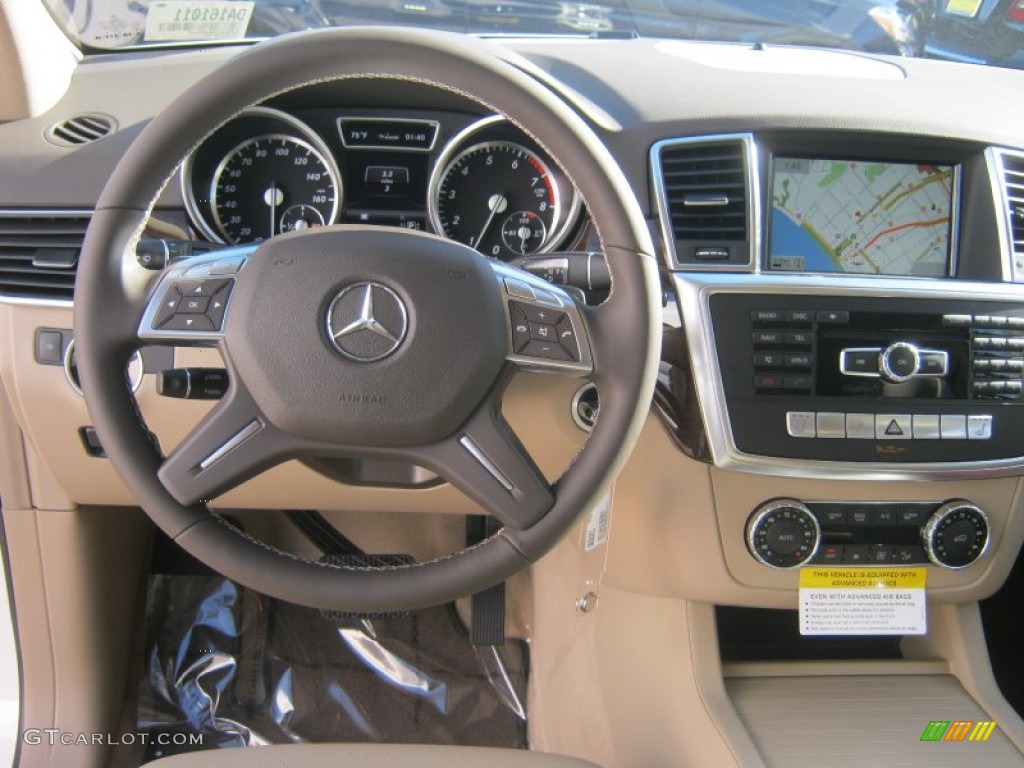 2013 ML 350 4Matic - Diamond White Metallic / Almond Beige photo #9