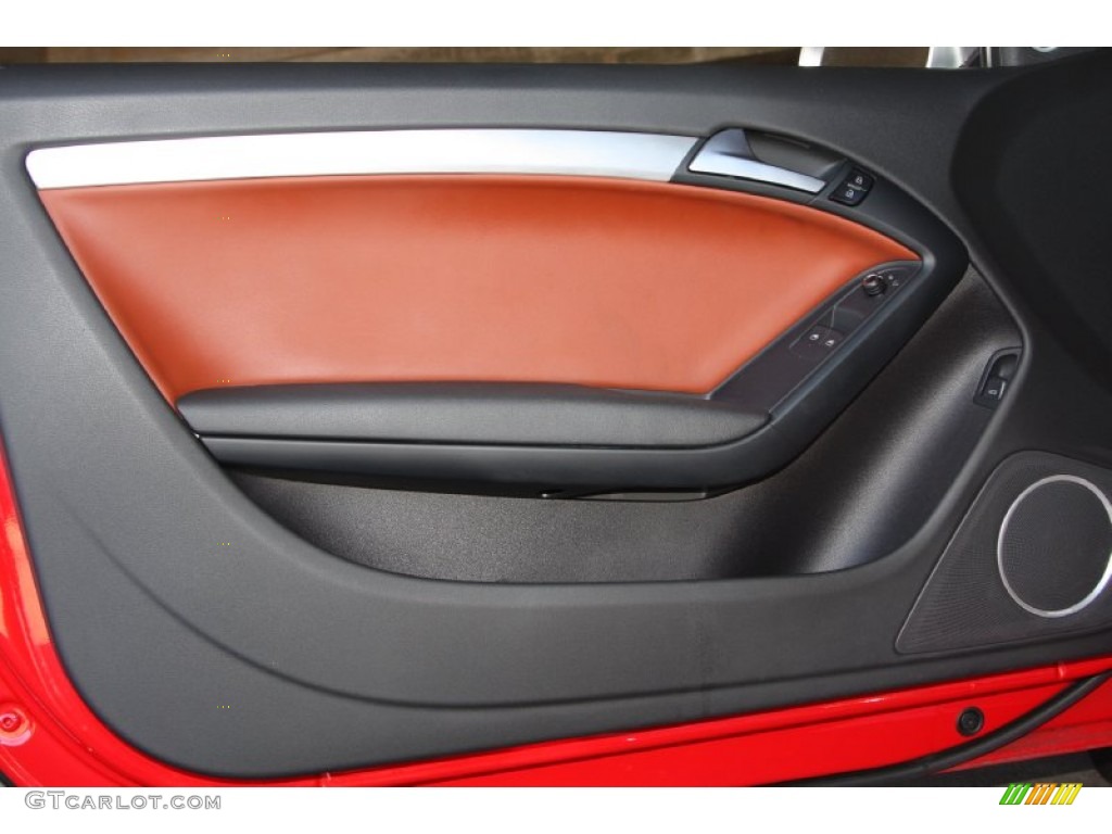 2011 Audi S5 4.2 FSI quattro Coupe Tuscan Brown Milano Leather Door Panel Photo #74988528