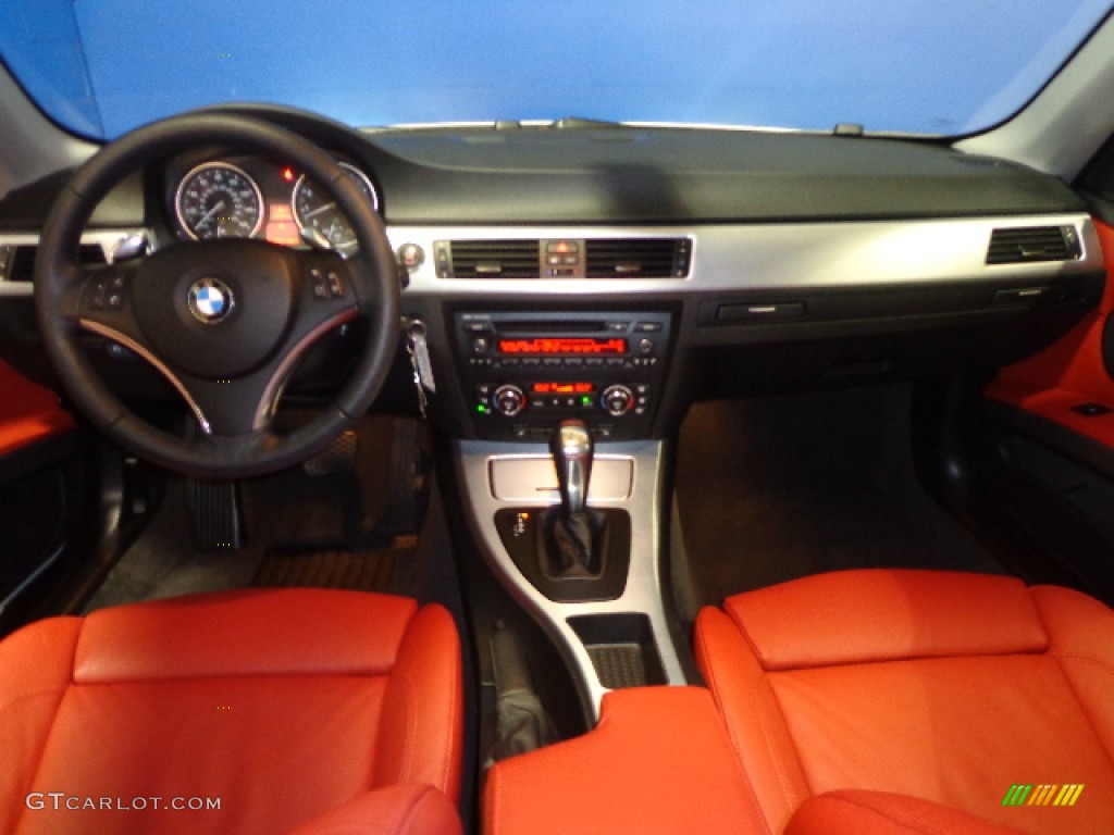 2009 BMW 3 Series 328xi Coupe Coral Red/Black Dakota Leather Dashboard Photo #74992807