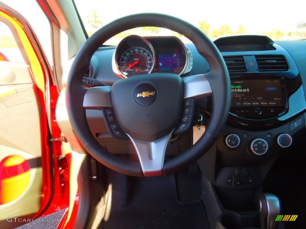 2013 Chevrolet Spark LT Red/Red Steering Wheel Photo #74993431