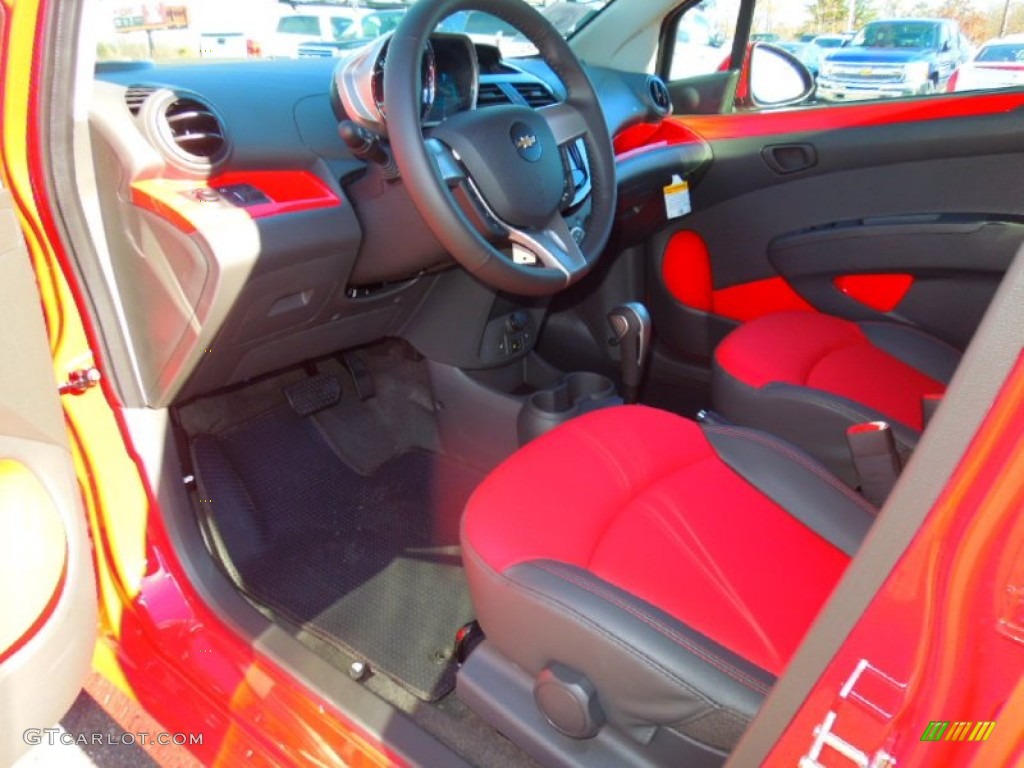 Red/Red Interior 2013 Chevrolet Spark LT Photo #74993626