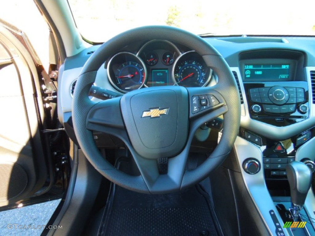 2013 Chevrolet Cruze LS Jet Black/Medium Titanium Steering Wheel Photo #74993914