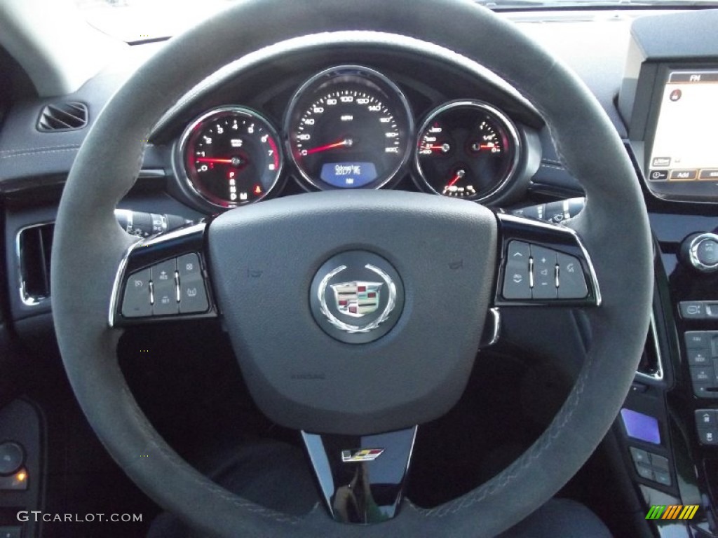 2011 Cadillac CTS -V Sedan Ebony Steering Wheel Photo #74994220