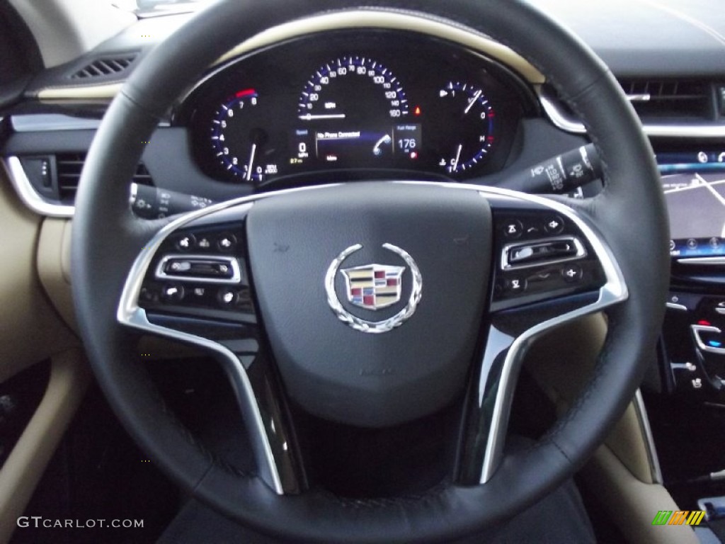 2013 Cadillac XTS Luxury FWD Caramel/Jet Black Steering Wheel Photo #74995554