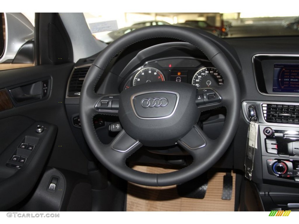2013 Audi Q5 2.0 TFSI quattro Black Steering Wheel Photo #74995981