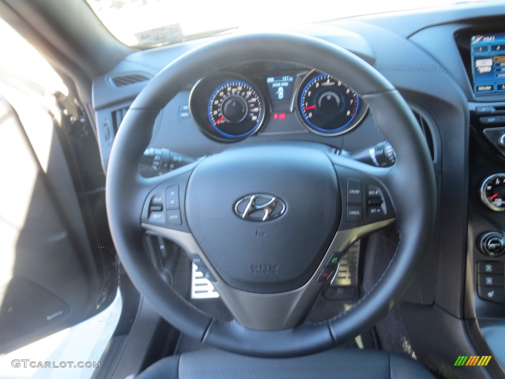 2013 Hyundai Genesis Coupe 3.8 Track Black Leather Steering Wheel Photo #74997940