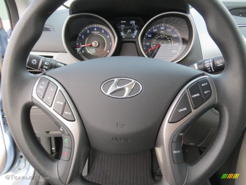 2013 Hyundai Elantra Coupe GS Gray Steering Wheel Photo #74998742