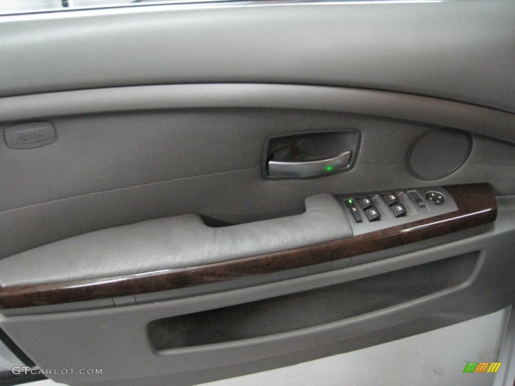2004 BMW 7 Series 745Li Sedan Basalt Grey/Flannel Grey Door Panel Photo #74999134