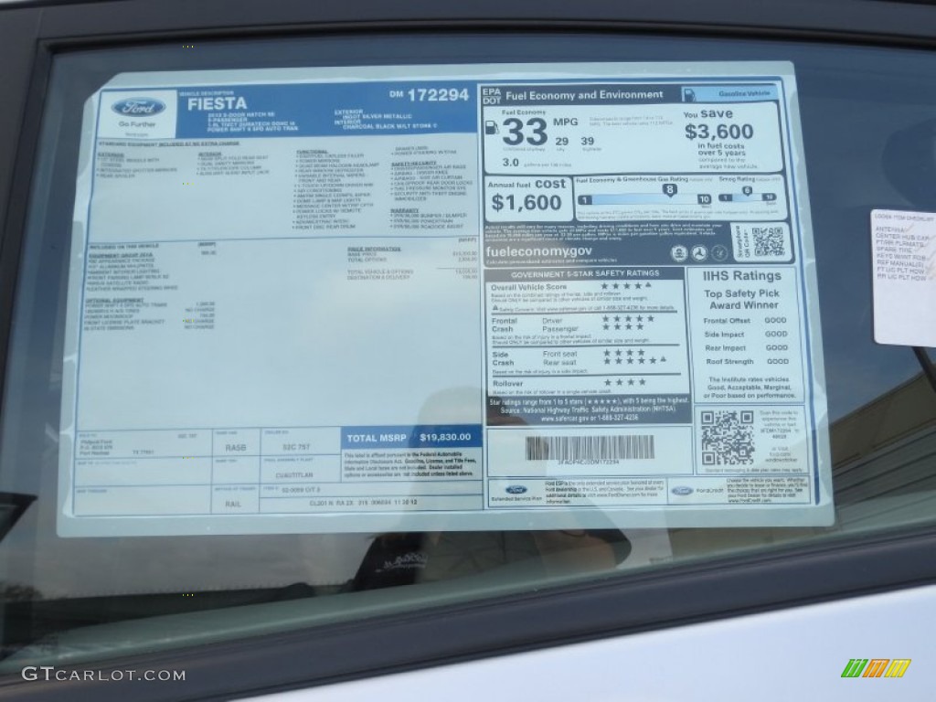 2013 Fiesta SE Hatchback - Ingot Silver / Charcoal Black/Light Stone photo #34