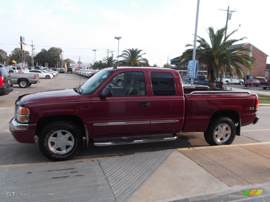 2004 Sierra 1500 SLT Extended Cab 4x4 - Sport Red Metallic / Pewter photo #3