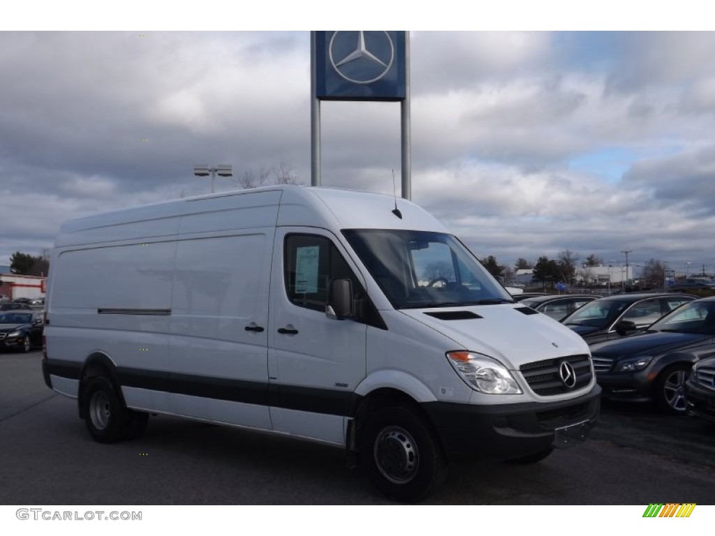 2012 Sprinter 3500 High Roof Extended Cargo Van - Arctic White / Lima Black Fabric photo #1