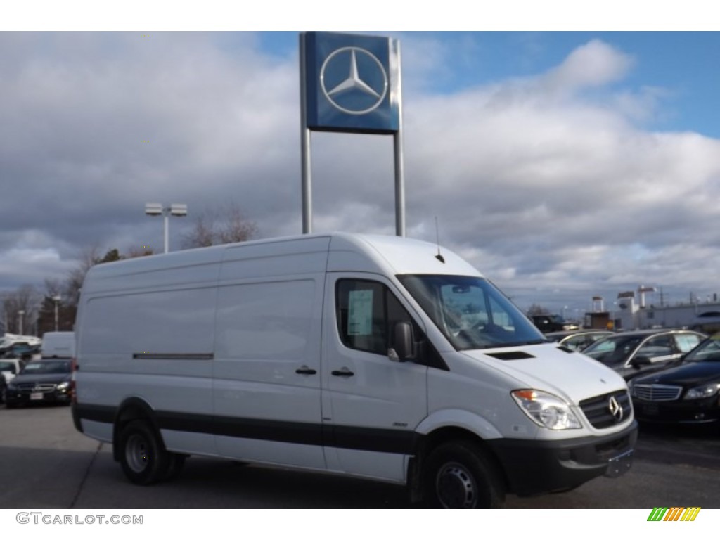 2012 Sprinter 3500 High Roof Extended Cargo Van - Arctic White / Lima Black Fabric photo #1