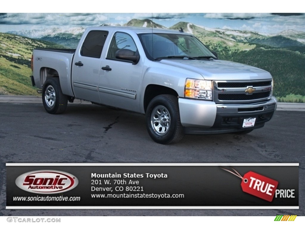 2010 Silverado 1500 LS Crew Cab 4x4 - Sheer Silver Metallic / Dark Titanium photo #1