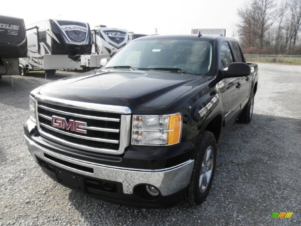 2013 Sierra 1500 SLE Crew Cab 4x4 - Onyx Black / Ebony photo #3