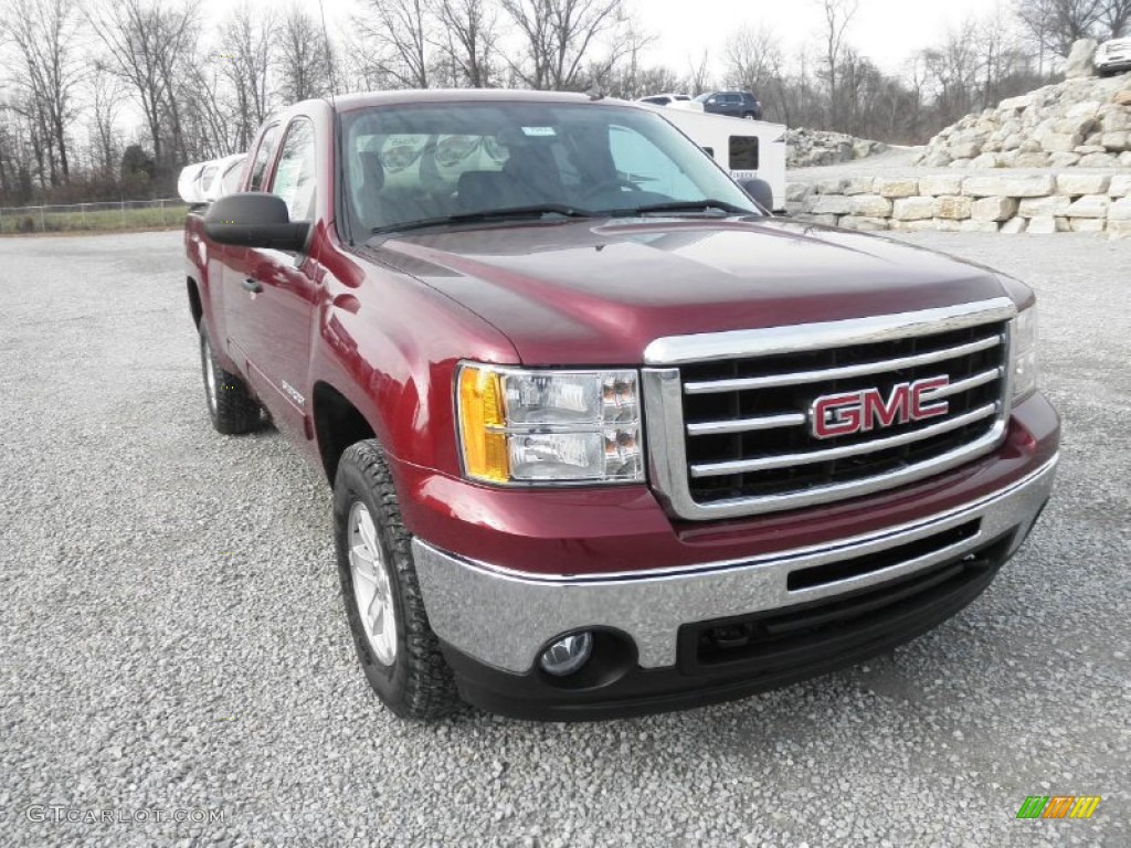 2013 Sierra 1500 SLE Extended Cab 4x4 - Sonoma Red Metallic / Ebony photo #2