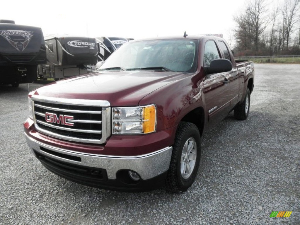2013 Sierra 1500 SLE Extended Cab 4x4 - Sonoma Red Metallic / Ebony photo #3