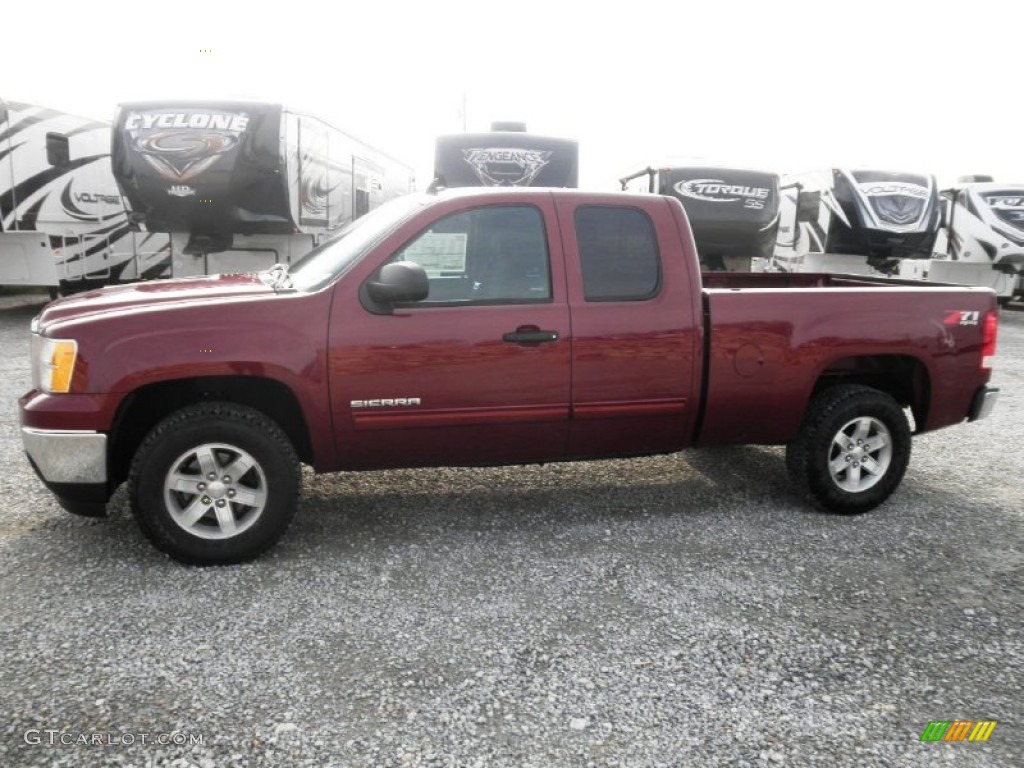 2013 Sierra 1500 SLE Extended Cab 4x4 - Sonoma Red Metallic / Ebony photo #4