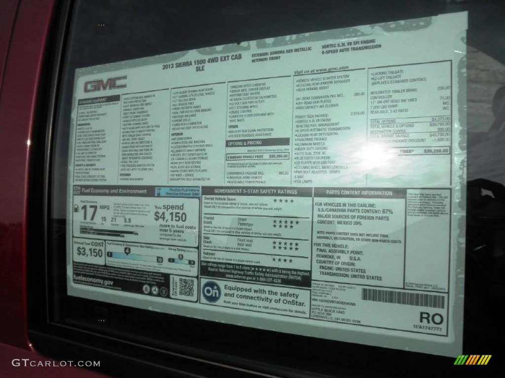 2013 Sierra 1500 SLE Extended Cab 4x4 - Sonoma Red Metallic / Ebony photo #21