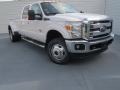 2013 White Platinum Metallic Tri-Coat Ford F350 Super Duty Lariat Crew Cab 4x4 Dually  photo #1