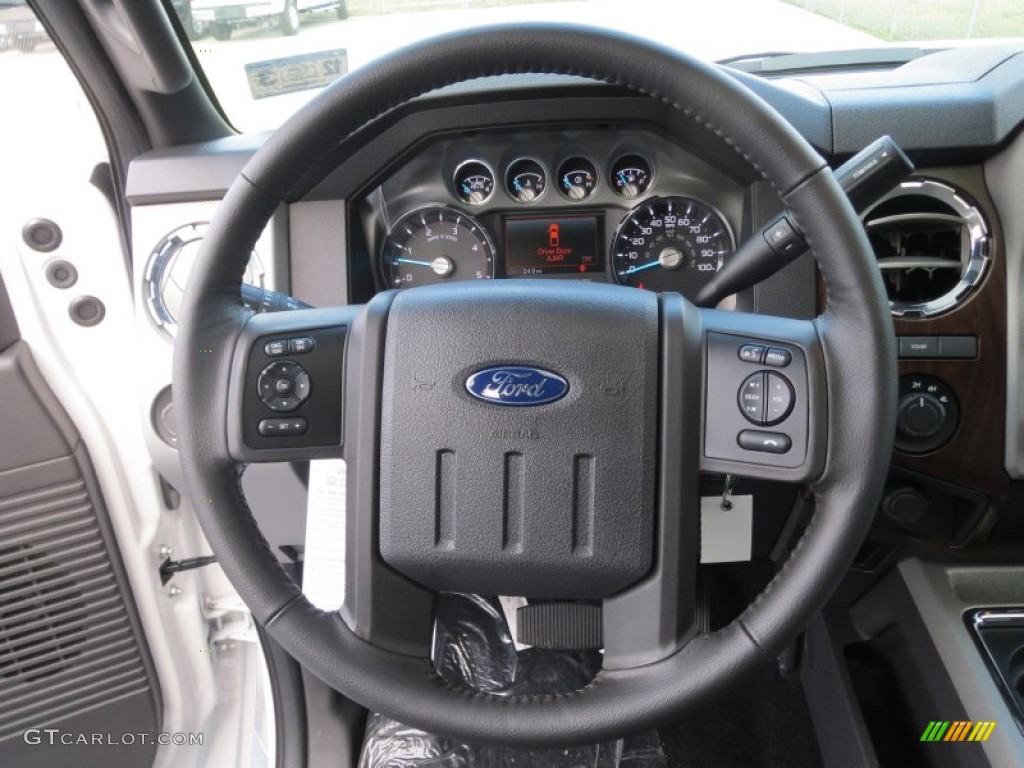2013 Ford F350 Super Duty Lariat Crew Cab 4x4 Dually Black Steering Wheel Photo #75005880