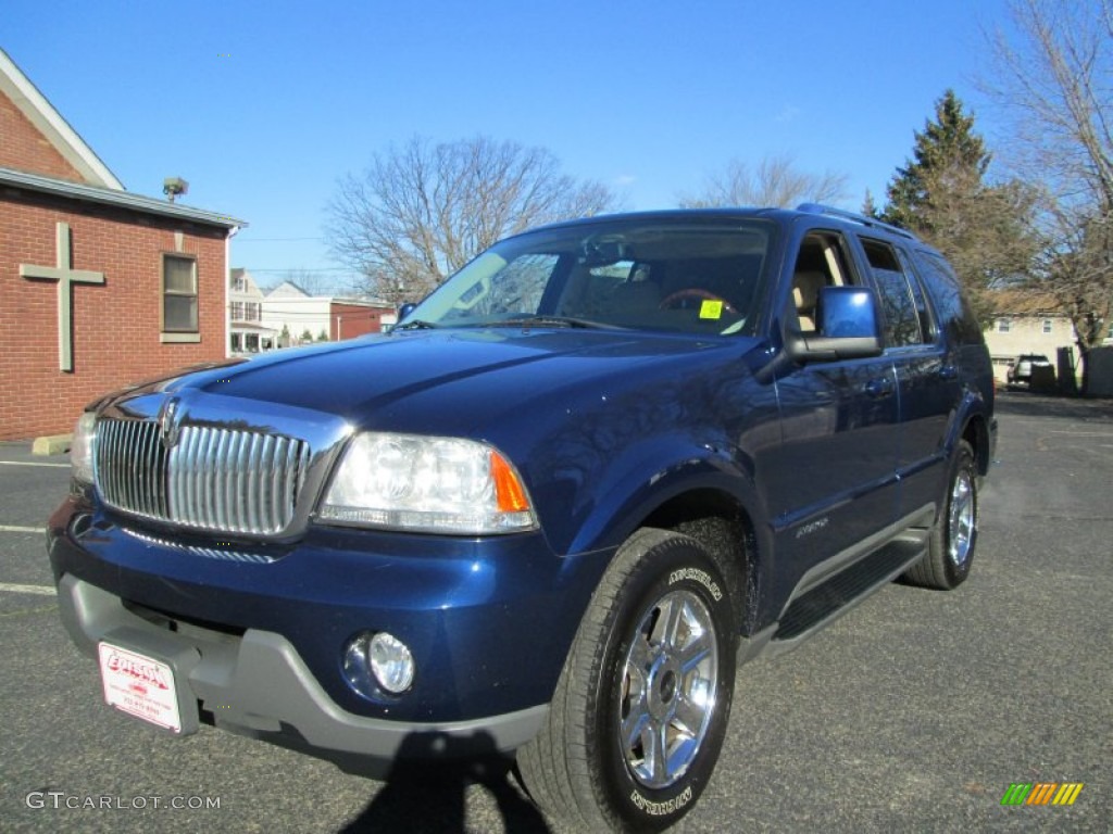 2005 Aviator Luxury AWD - Dark Blue Pearl Metallic / Camel photo #2