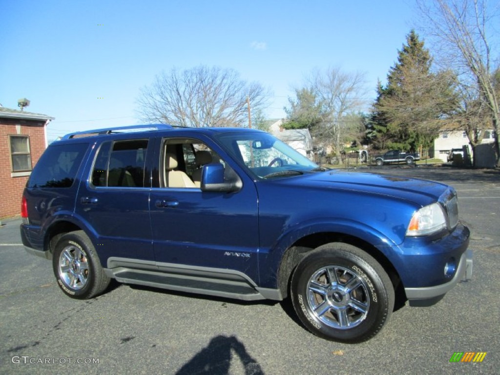 2005 Aviator Luxury AWD - Dark Blue Pearl Metallic / Camel photo #10