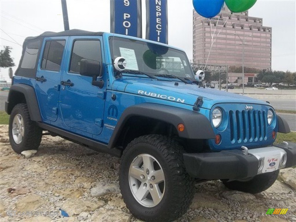 Surf Blue Pearl 2009 Jeep Wrangler Unlimited Rubicon 4x4 Exterior Photo #75008272