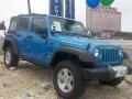 2009 Surf Blue Pearl Jeep Wrangler Unlimited Rubicon 4x4  photo #1
