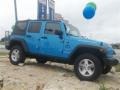 2009 Surf Blue Pearl Jeep Wrangler Unlimited Rubicon 4x4  photo #2