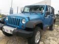 2009 Surf Blue Pearl Jeep Wrangler Unlimited Rubicon 4x4  photo #7
