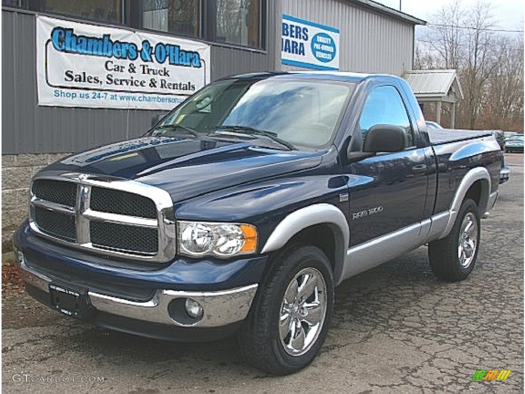 2003 Ram 1500 SLT Regular Cab 4x4 - Patriot Blue Pearl / Dark Slate Gray photo #1