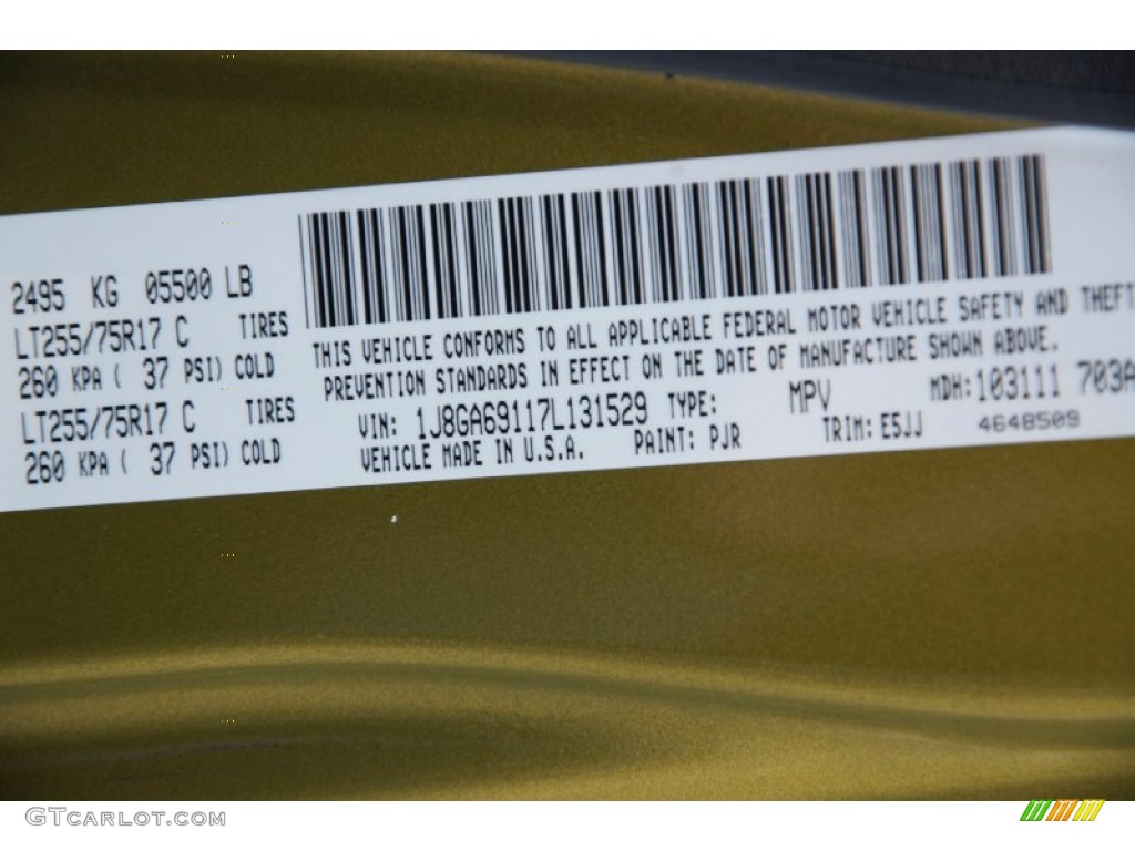 2007 Wrangler Unlimited Color Code PJR for Rescue Green Metallic Photo #75009952