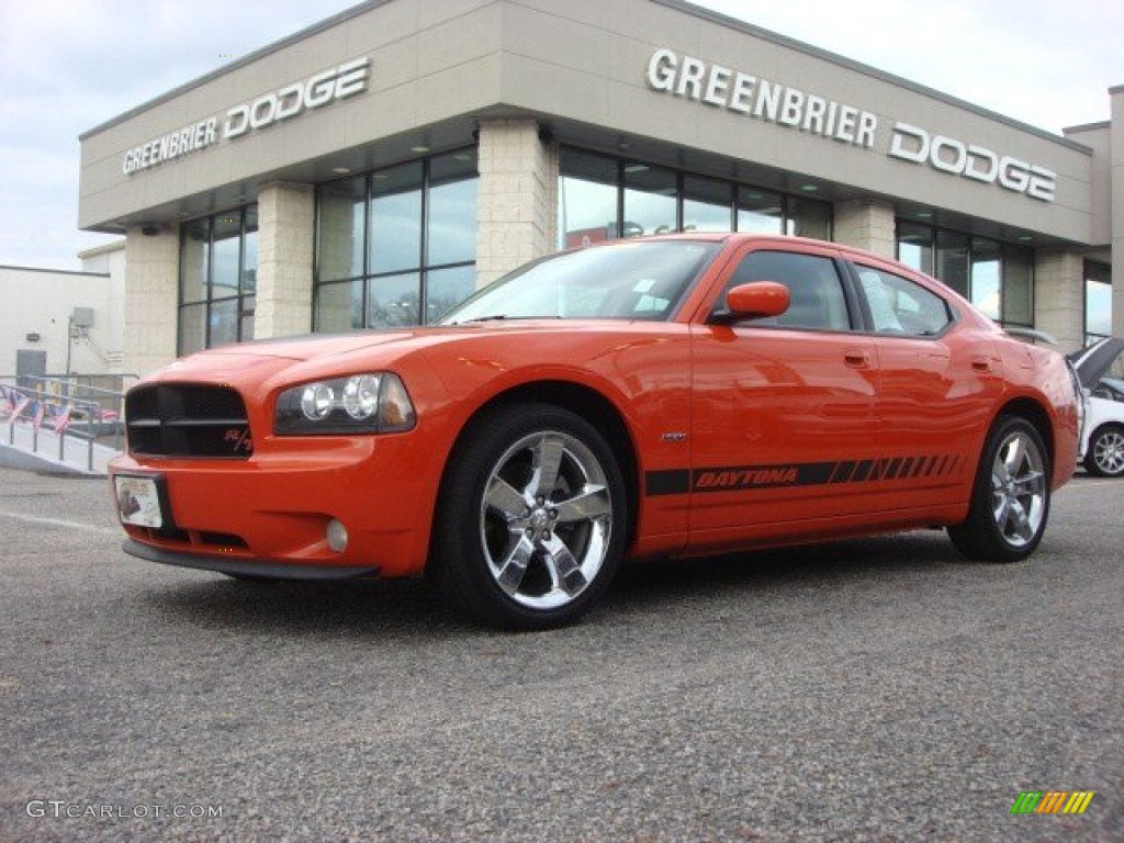 2008 Charger R/T Daytona - HEMI Orange Pearl / Dark Slate Gray photo #2